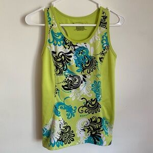 Y2K Tek Gear Lime Green Printed Workout Tank Top